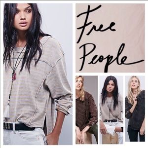 Free People Striped Pullover
